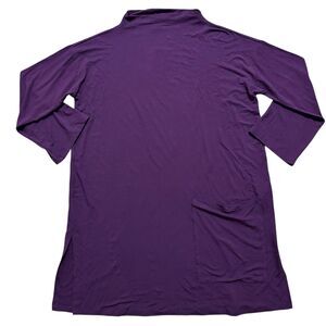 Eileen Fisher Tunic Sz Small Purple Tencel Funnel Neck Top Minimalist NWT $168